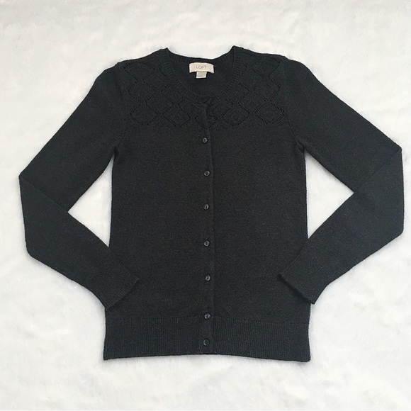 Ann Taylor Sweaters - Like New Gray Ann Taylor Loft Cardigan Sweater